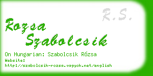 rozsa szabolcsik business card